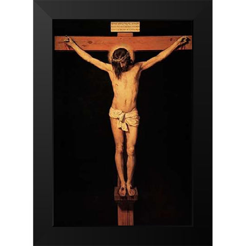 Museumist On The Cross Black Modern Wood Framed Art Print by Velazquez, Diego