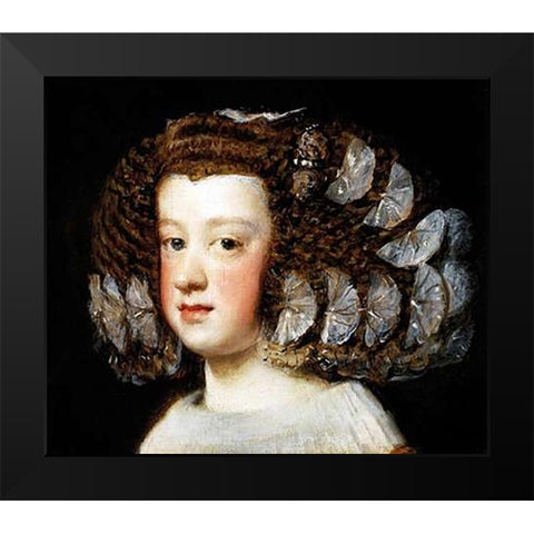 Infanta Maria Teresa 2 Black Modern Wood Framed Art Print by Velazquez, Diego