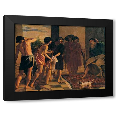 Josephs Bloody Coat Brought To Jacob Black Modern Wood Framed Art Print with Double Matting by Velazquez, Diego