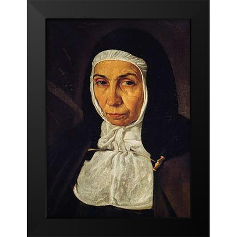 Mother Jeronima De La Fuente Black Modern Wood Framed Art Print by Velazquez, Diego