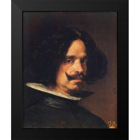 Self Portrait Black Modern Wood Framed Art Print by Velazquez, Diego