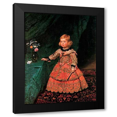 The Infanta Margarita Black Modern Wood Framed Art Print with Double Matting by Velazquez, Diego