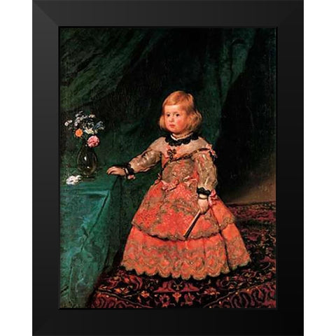 The Infanta Margarita Black Modern Wood Framed Art Print by Velazquez, Diego