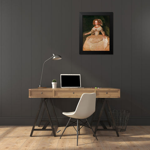The Infanta Maria Teresa Black Modern Wood Framed Art Print by Velazquez, Diego