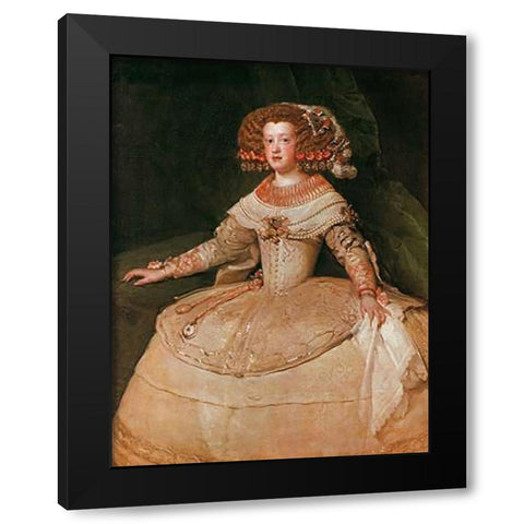 The Infanta Maria Teresa Black Modern Wood Framed Art Print by Velazquez, Diego