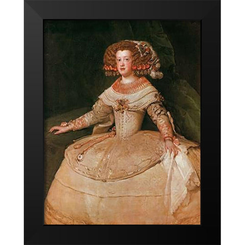 The Infanta Maria Teresa Black Modern Wood Framed Art Print by Velazquez, Diego