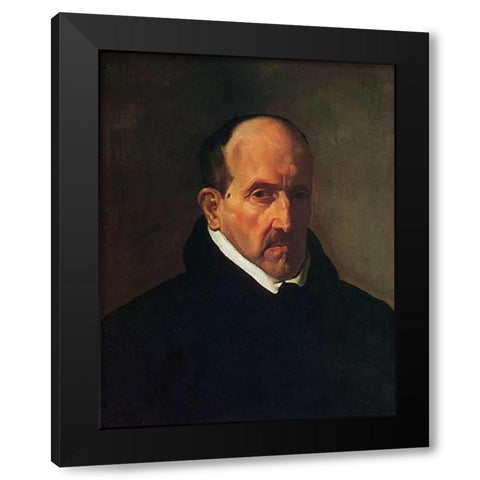The Poet Don Luis De Gongora YArgote Black Modern Wood Framed Art Print with Double Matting by Velazquez, Diego