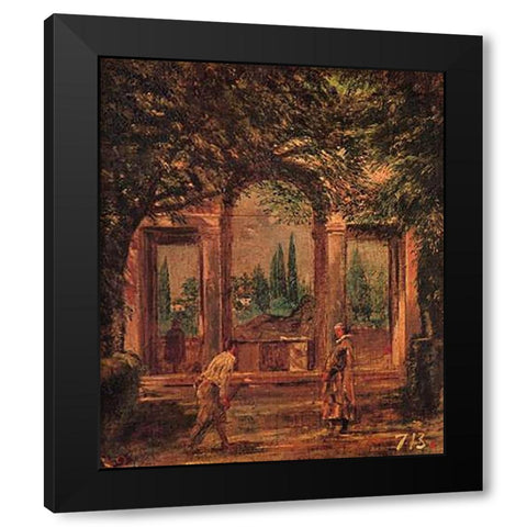 View Of The Gardens Of The Villa Medici Rome Black Modern Wood Framed Art Print by Velazquez, Diego