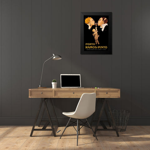 Porto Ramos Black Modern Wood Framed Art Print by Vincent, Rene