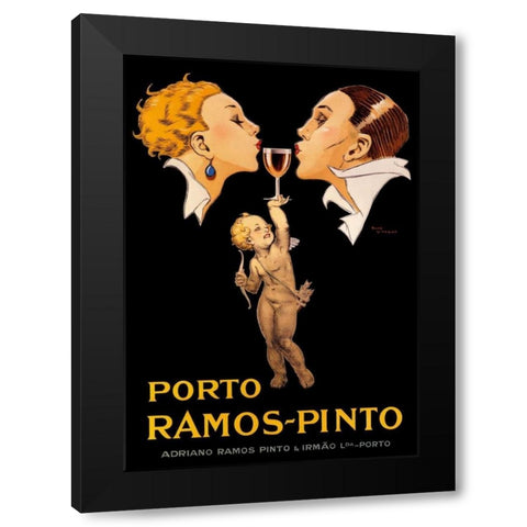 Porto Ramos Black Modern Wood Framed Art Print with Double Matting by Vincent, Rene