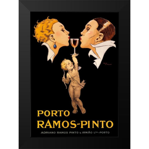 Porto Ramos Black Modern Wood Framed Art Print by Vincent, Rene