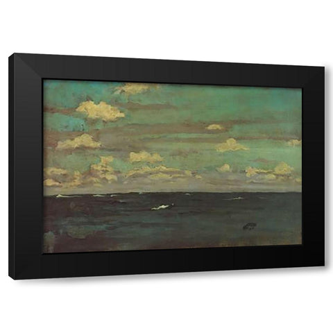 Violet And Silver A Deep Sea 1893 Black Modern Wood Framed Art Print with Double Matting by Whistler, James McNeill