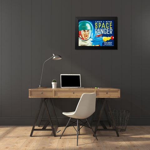 Lone Star Space Ranger 100 Shot Cap Repeater Black Modern Wood Framed Art Print by Retrobot