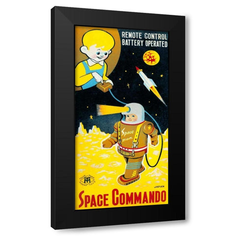 Space Commando Black Modern Wood Framed Art Print by Retrobot