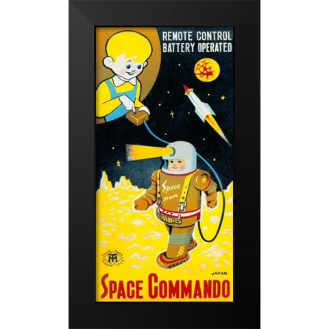 Space Commando Black Modern Wood Framed Art Print by Retrobot