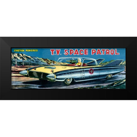 T.V. Space Patrol Car Black Modern Wood Framed Art Print by Retrobot