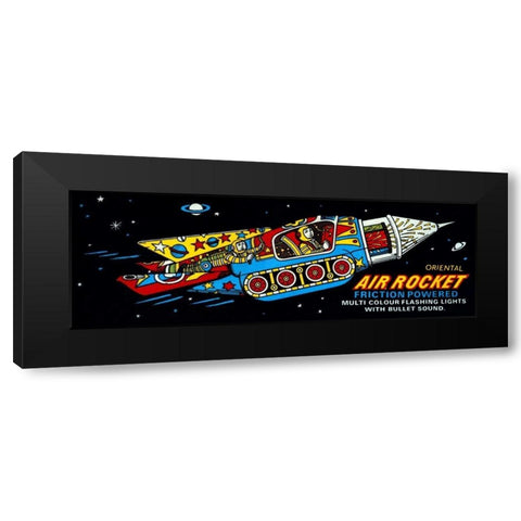 Oriental Air Rocket Black Modern Wood Framed Art Print by Retrobot