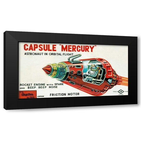 Capsule Mercury Black Modern Wood Framed Art Print by Retrobot