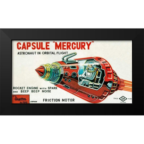 Capsule Mercury Black Modern Wood Framed Art Print by Retrobot