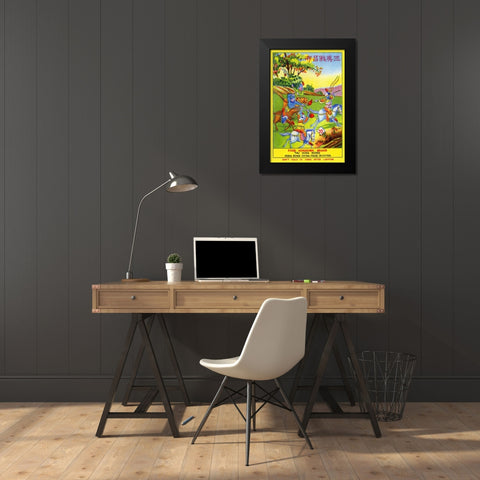 Foor Horseman Brand Black Modern Wood Framed Art Print by Unknown