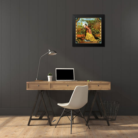 Affection Black Modern Wood Framed Art Print by Unknown