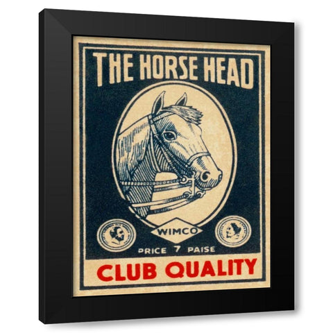 Horse Head Club Quality Matches Black Modern Wood Framed Art Print by Phillumenart