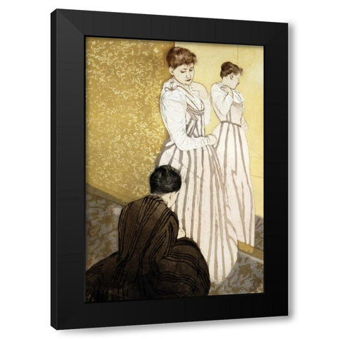The Fitting Black Modern Wood Framed Art Print by Cassatt, Mary