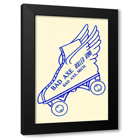 Bad Axe Roller Rink Black Modern Wood Framed Art Print with Double Matting by Retrorollers