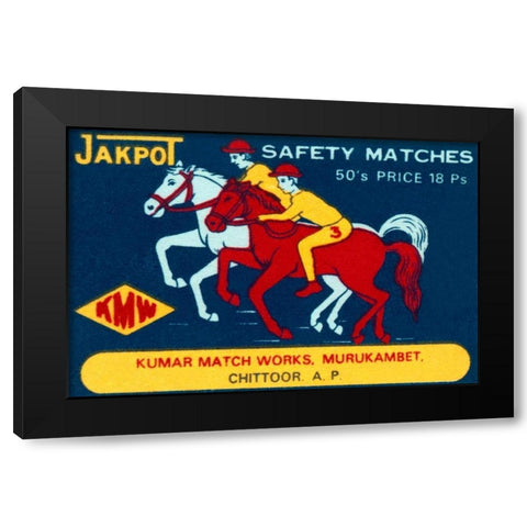 Jakpot Safety Matches Black Modern Wood Framed Art Print with Double Matting by Phillumenart