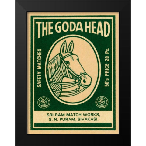 The Goda Head M Black Modern Wood Framed Art Print by Phillumenart