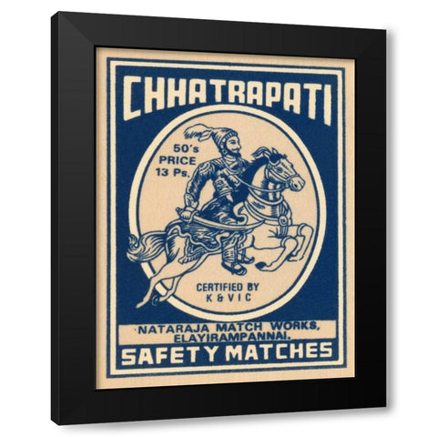 Chhatrapati Safety Matches Black Modern Wood Framed Art Print with Double Matting by Phillumenart
