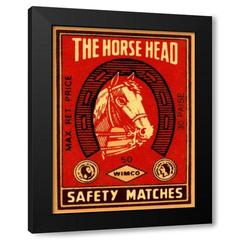 The Horse Head Safety Matches Black Modern Wood Framed Art Print with Double Matting by Phillumenart