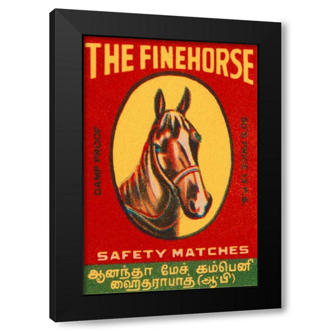 The Fine Horse Safety Matches Black Modern Wood Framed Art Print with Double Matting by Phillumenart