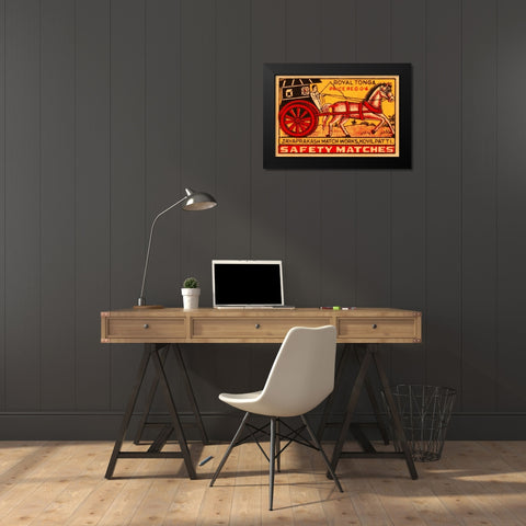 Royal Tonga Safety Matches Black Modern Wood Framed Art Print by Phillumenart