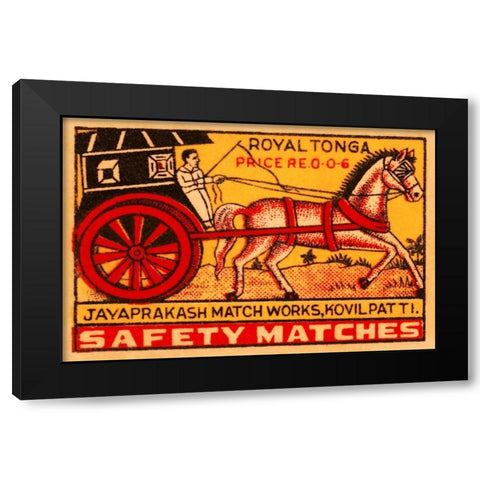 Royal Tonga Safety Matches Black Modern Wood Framed Art Print with Double Matting by Phillumenart