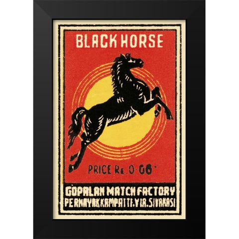 Black Horse Matches Black Modern Wood Framed Art Print by Phillumenart