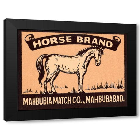 Horse Brand Matches Black Modern Wood Framed Art Print by Phillumenart