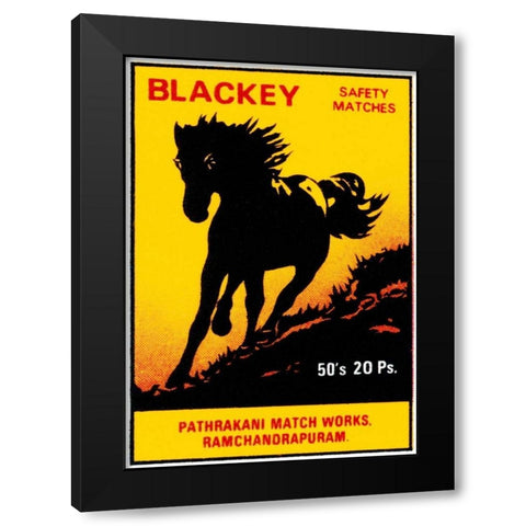 Blackey Safety Matches Black Modern Wood Framed Art Print with Double Matting by Phillumenart
