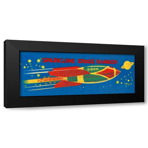 Sparkling Space Ranger Black Modern Wood Framed Art Print by Retrobot