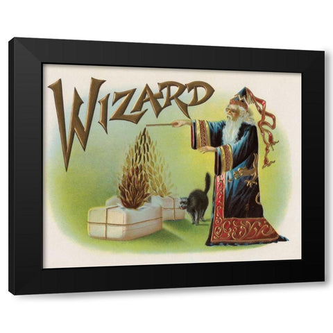 Wizard Black Modern Wood Framed Art Print with Double Matting by Halloween