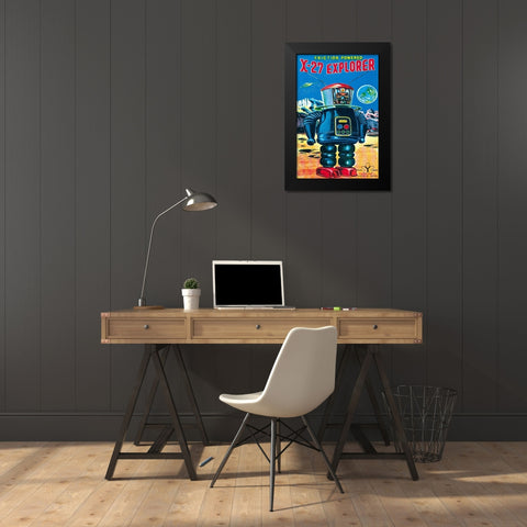 X-27 Explorer Black Modern Wood Framed Art Print by Retrobot