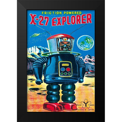 X-27 Explorer Black Modern Wood Framed Art Print by Retrobot
