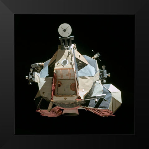 Challenger - the Apollo 17 Lunar Module, 1972 Black Modern Wood Framed Art Print by NASA