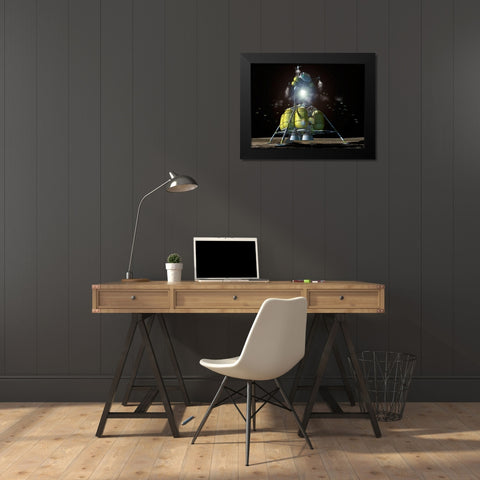Launch of Lunar Surface Access Module (LSAM), Project Constellation Black Modern Wood Framed Art Print by NASA