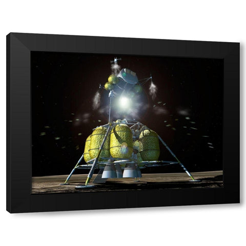 Launch of Lunar Surface Access Module (LSAM), Project Constellation Black Modern Wood Framed Art Print by NASA