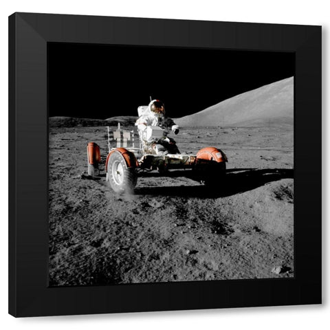 Lunar Roving Vehicle, Apollo 17, 1972 Black Modern Wood Framed Art Print with Double Matting by NASA