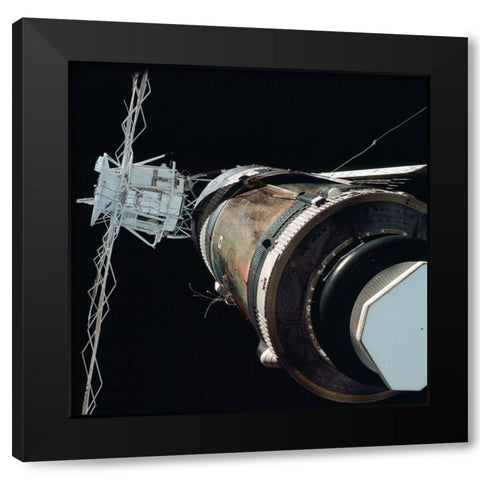 Skylab 1 Orbital Workshop, Viewed from Skylab 2 Command Module, 1973 Black Modern Wood Framed Art Print by NASA