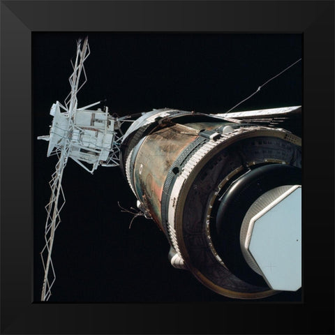 Skylab 1 Orbital Workshop, Viewed from Skylab 2 Command Module, 1973 Black Modern Wood Framed Art Print by NASA