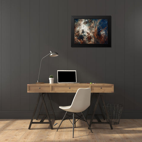 Tarantula Nebula - Compressed Version Black Modern Wood Framed Art Print by NASA