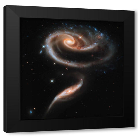 Interacting Galaxies Black Modern Wood Framed Art Print with Double Matting by NASA
